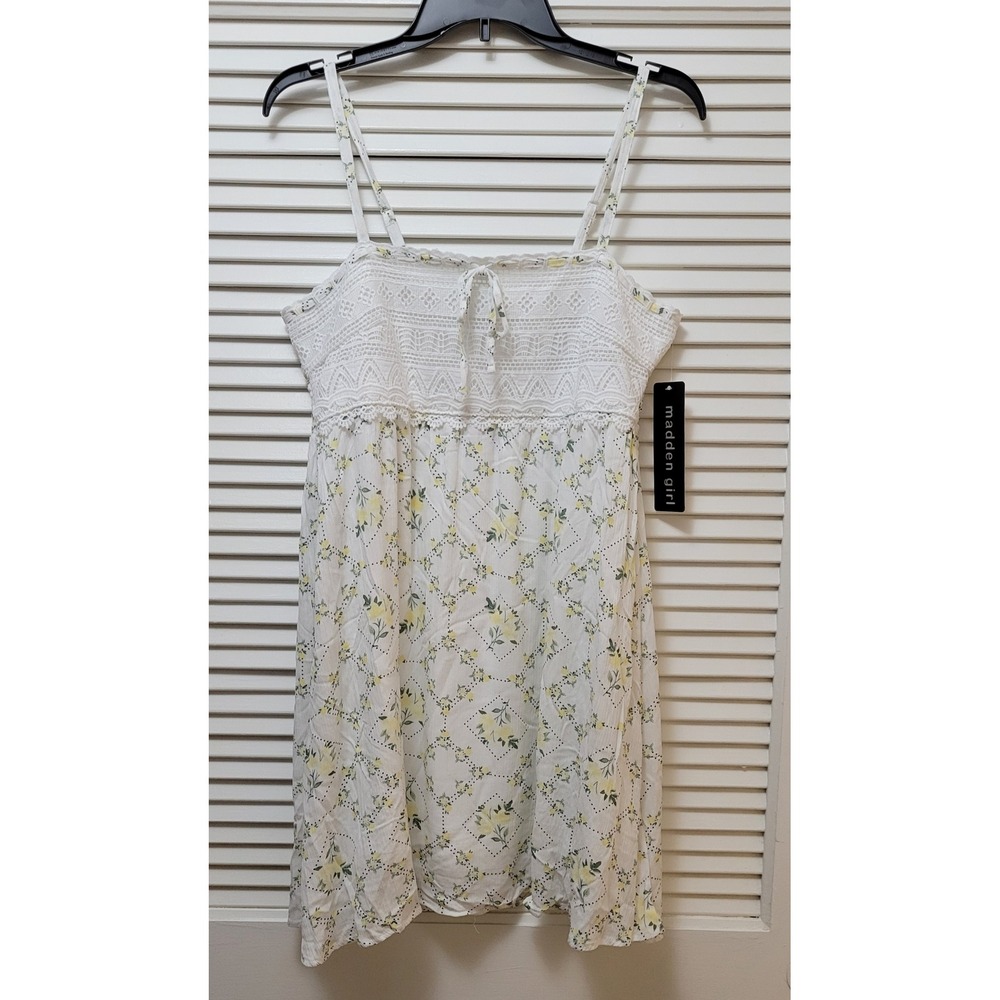 Crochet White Floral Fantasea Delicate Breezy Mini Dress Madden Girl L